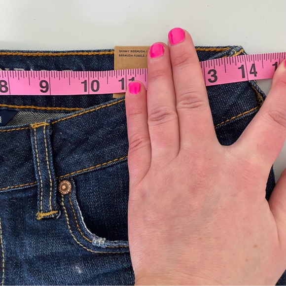 AMERICAN EAGLE Skinny Bermuda Stretch Low Rise Denim Shorts Sz 4 NWT - Picture 5 of 10